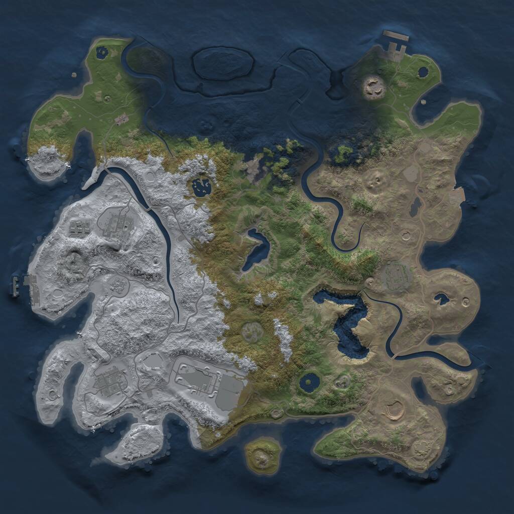 Rust Map: Procedural Map, Size: 4000, Seed: 8799, 15 Monuments