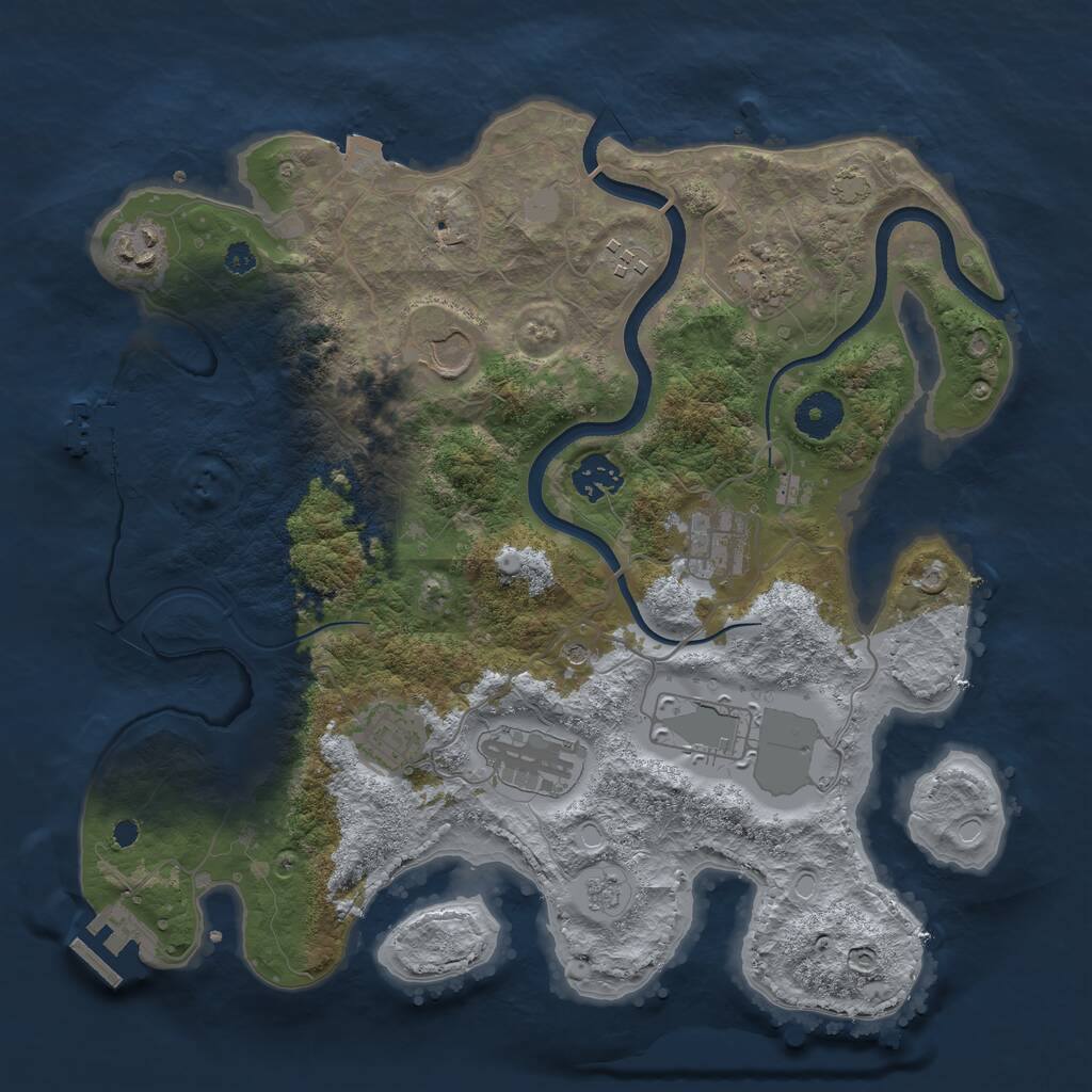 Rust Map: Procedural Map, Size: 3500, Seed: 440079308, 15 Monuments