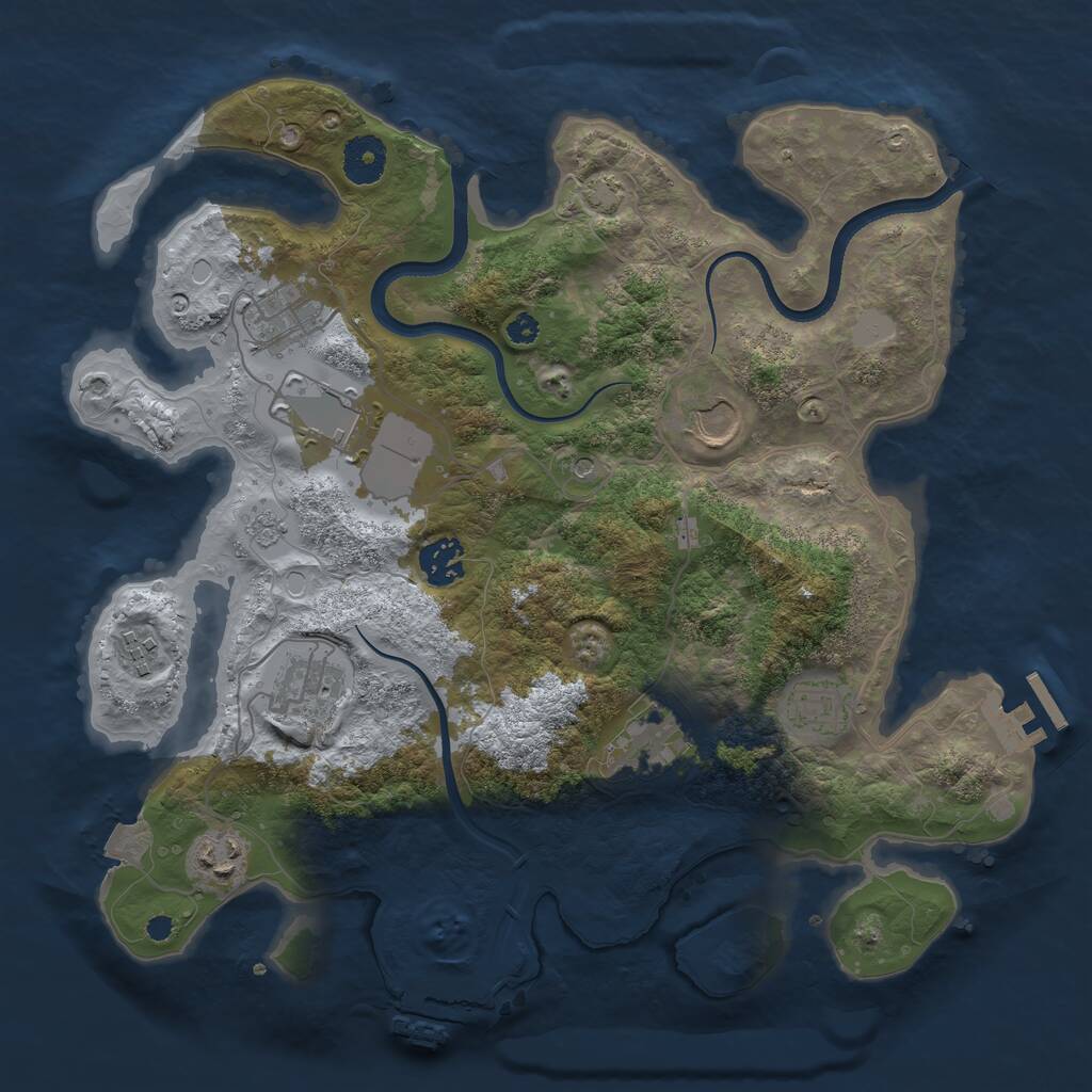 Rust Map: Procedural Map, Size: 3500, Seed: 520710301, 15 Monuments