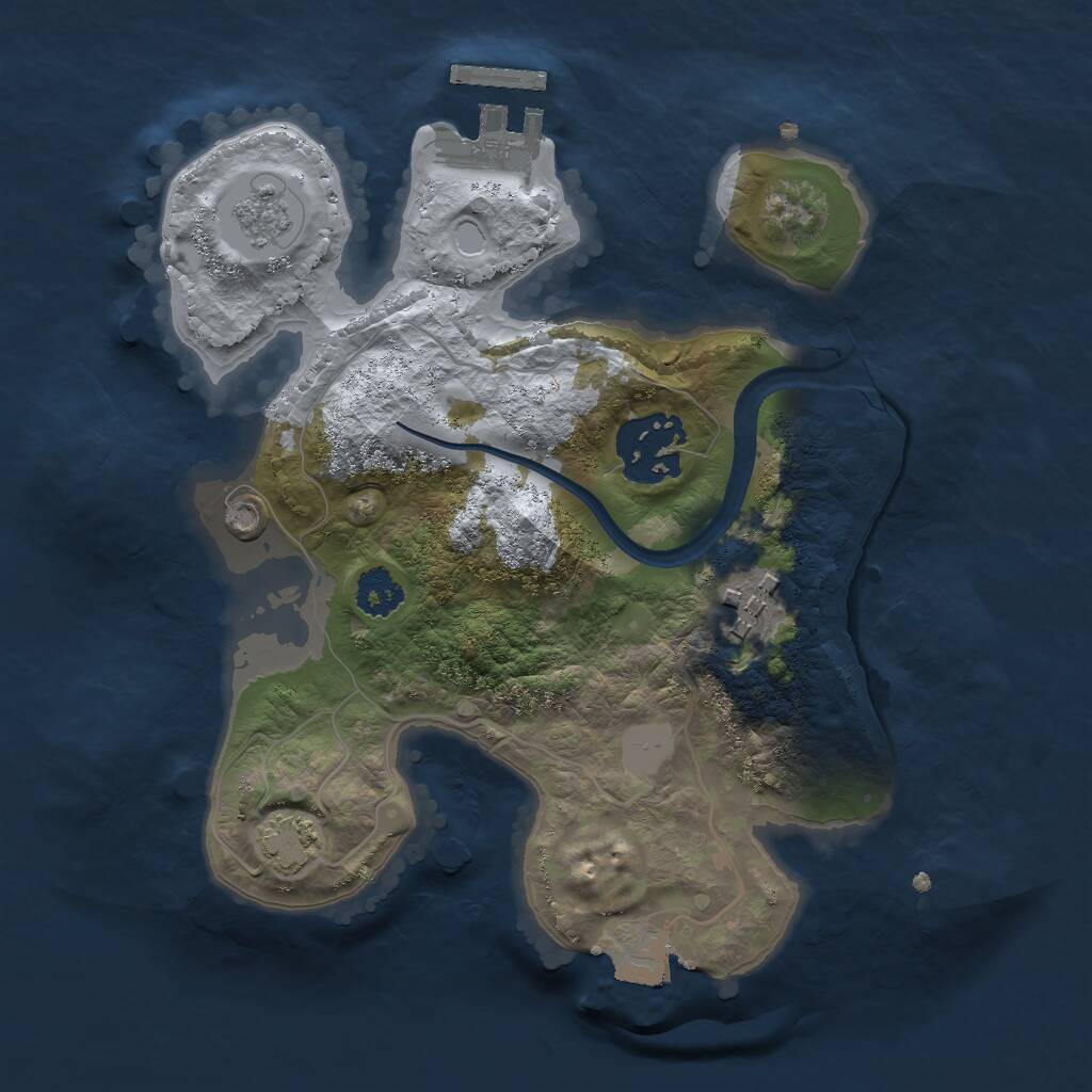 Rust Map: Procedural Map, Size: 2300, Seed: 1735071212, 6 Monuments