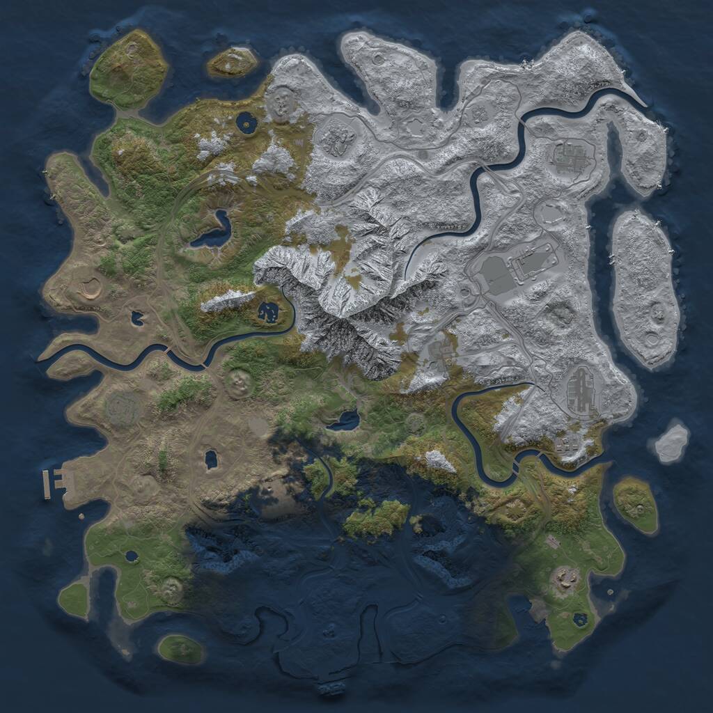 Rust Map: Procedural Map, Size: 5000, Seed: 267522298, 17 Monuments