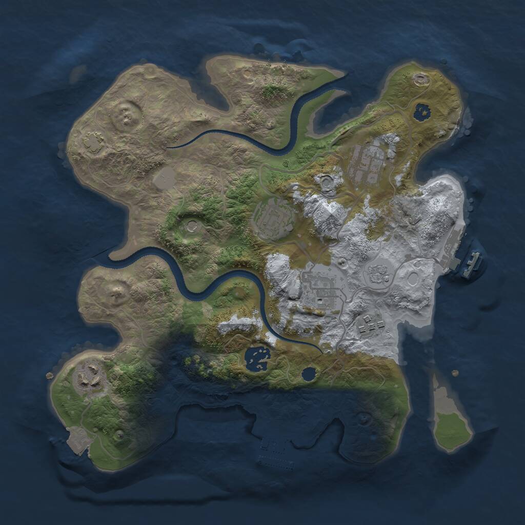 Rust Map: Procedural Map, Size: 3000, Seed: 540879460, 12 Monuments