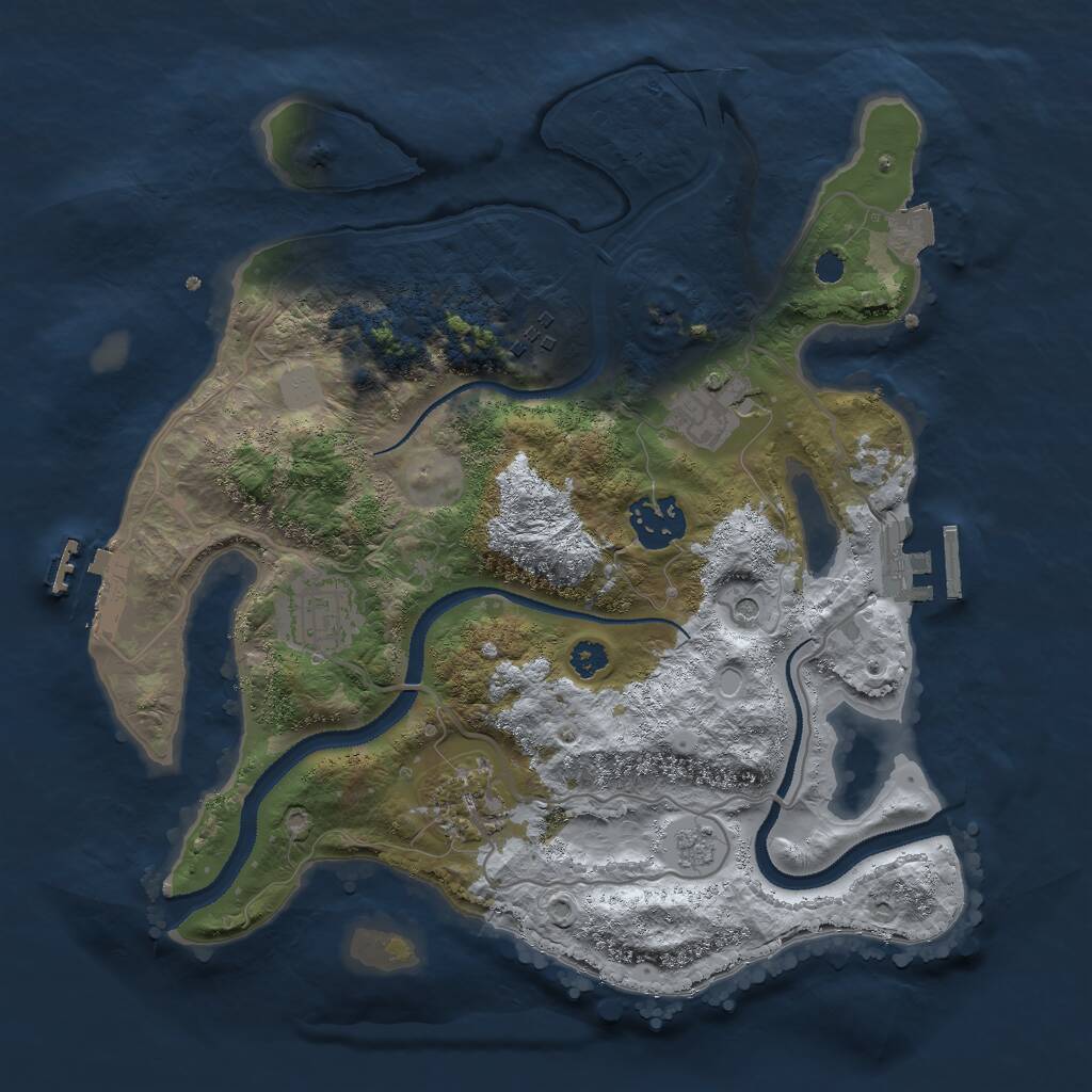 Rust Map: Procedural Map, Size: 3000, Seed: 942242173, 10 Monuments