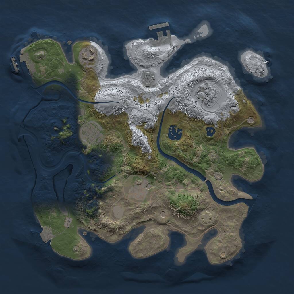 Rust Map: Procedural Map, Size: 3000, Seed: 557017911, 11 Monuments