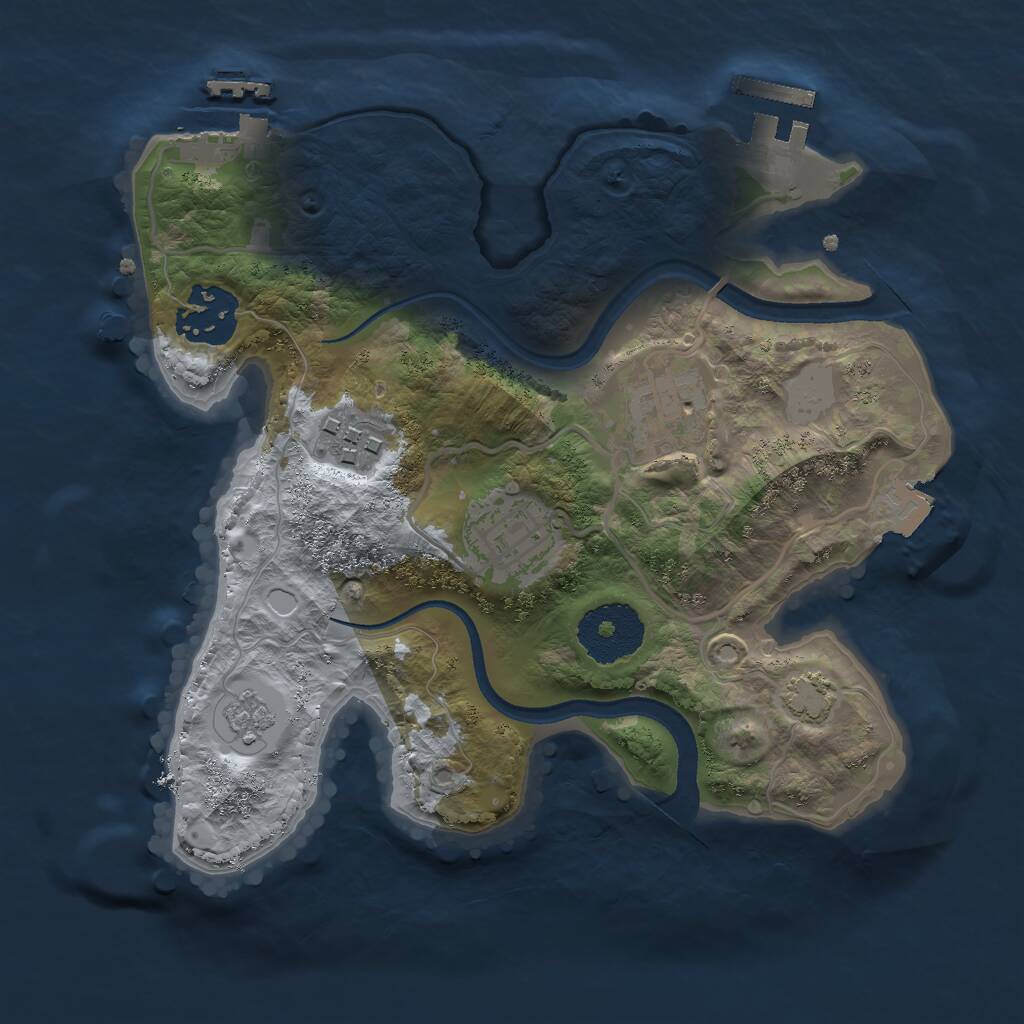 Rust Map: Procedural Map, Size: 2500, Seed: 5011033, 9 Monuments