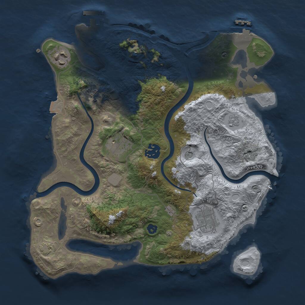 Rust Map: Procedural Map, Size: 3000, Seed: 163734791, 11 Monuments