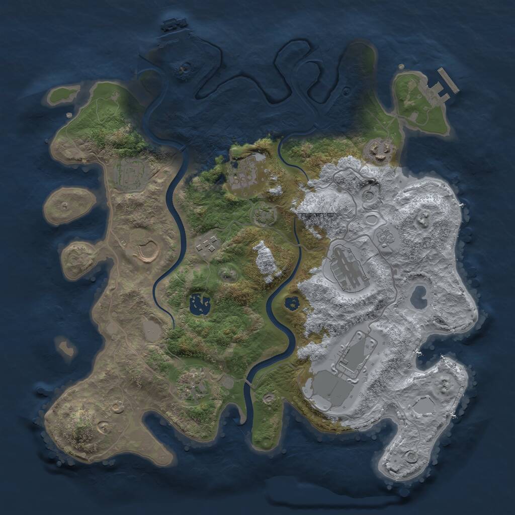 Rust Map: Procedural Map, Size: 3500, Seed: 754286980, 15 Monuments