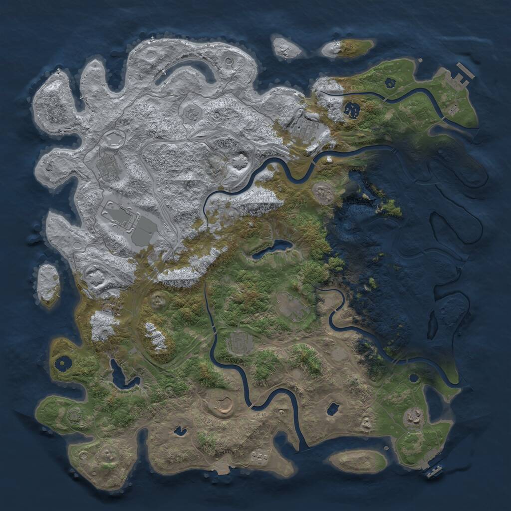 Rust Map: Procedural Map, Size: 4750, Seed: 1724369194, 16 Monuments