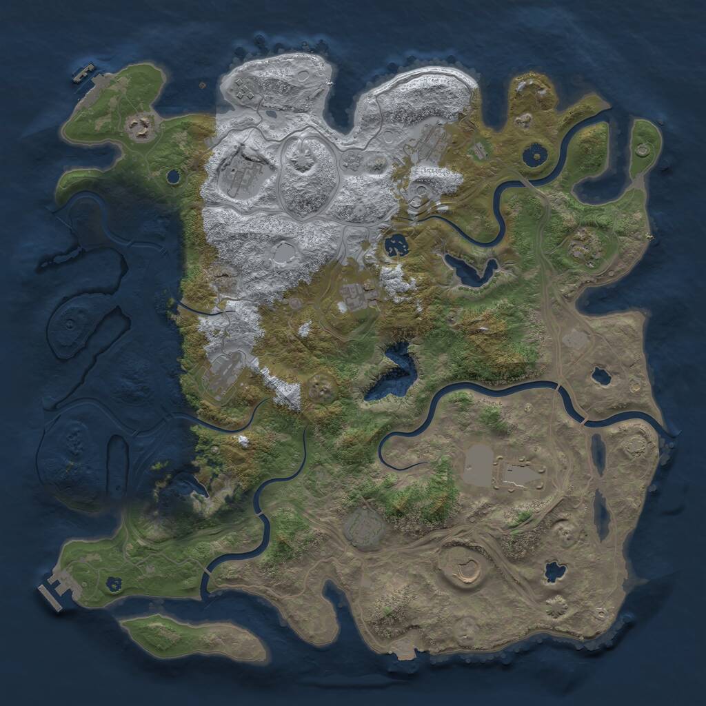 Rust Map: Procedural Map, Size: 4500, Seed: 782451, 17 Monuments