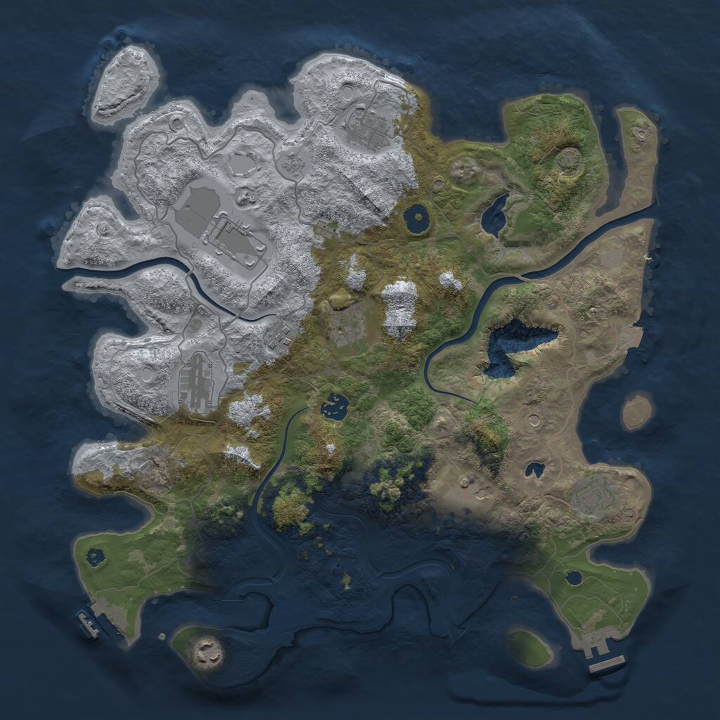 Rust Map: Procedural Map, Size: 4000, Seed: 695280081, 15 Monuments