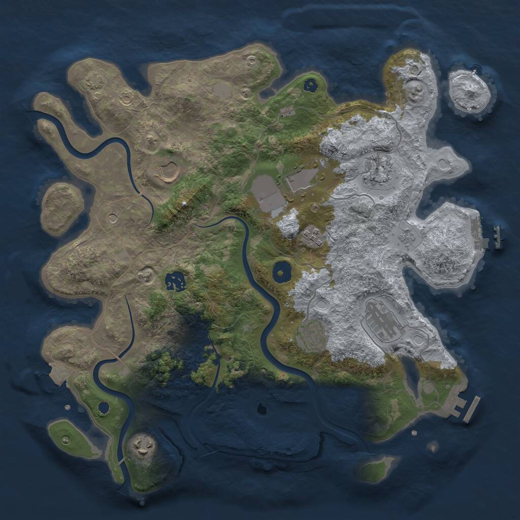 Rust Map: Procedural Map, Size: 3700, Seed: 20260806, 14 Monuments