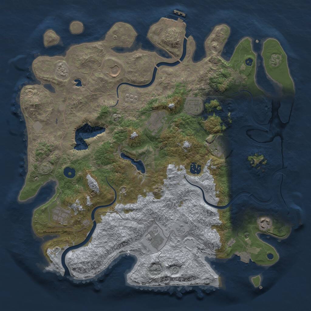 Rust Map: Procedural Map, Size: 4000, Seed: 1873958764, 15 Monuments