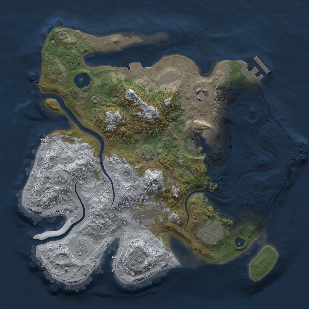 Rust Map: Procedural Map, Size: 3000, Seed: 208743164, 11 Monuments