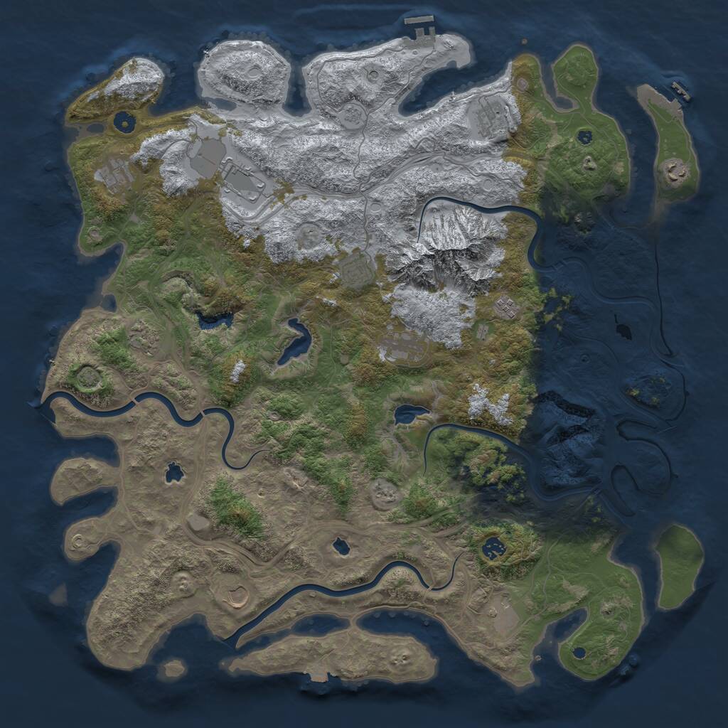 Rust Map: Procedural Map, Size: 5000, Seed: 199759612, 17 Monuments