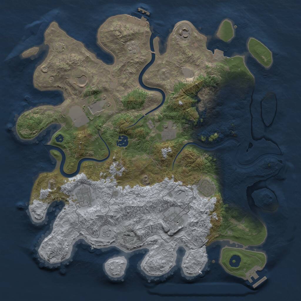 Rust Map: Procedural Map, Size: 3750, Seed: 90, 15 Monuments