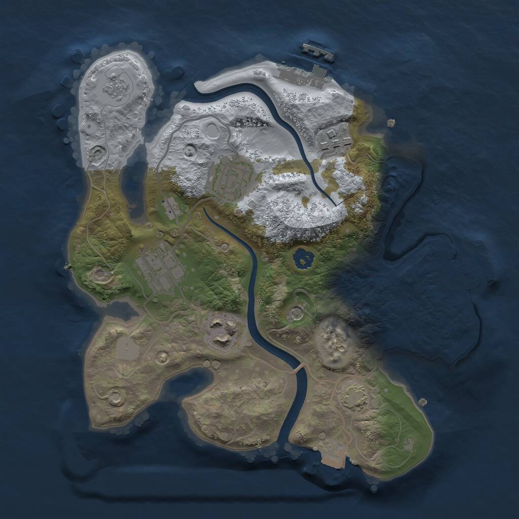 Rust Map: Procedural Map, Size: 2500, Seed: 1695879806, 10 Monuments