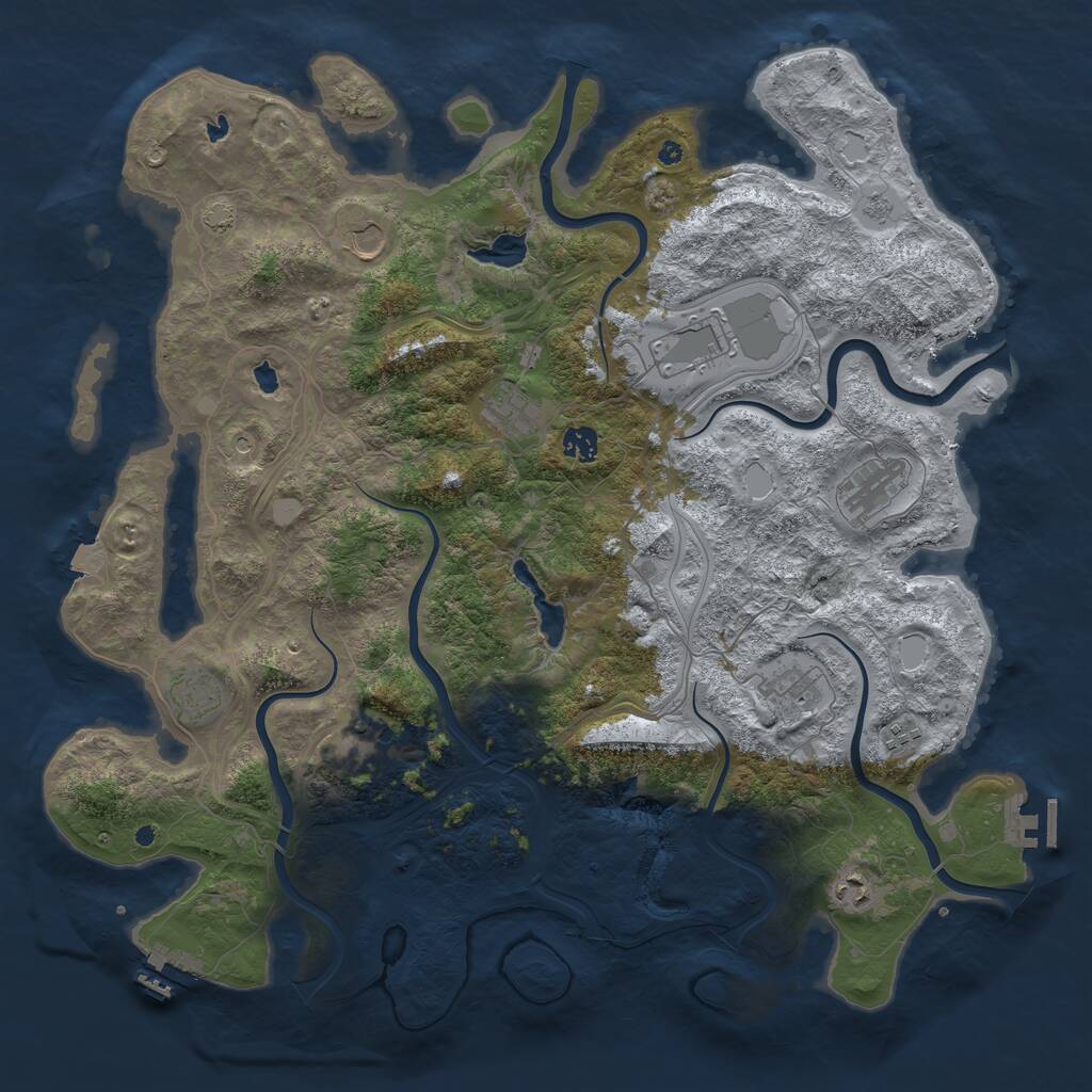 Rust Map: Procedural Map, Size: 4500, Seed: 310521485, 16 Monuments