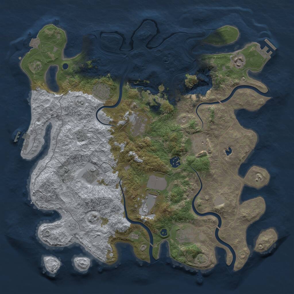 Rust Map: Procedural Map, Size: 4050, Seed: 39086067, 15 Monuments