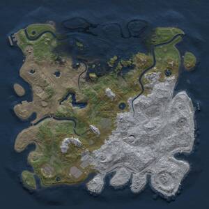 Thumbnail Rust Map: Procedural Map, Size: 4500, Seed: 1077064843, 15 Monuments