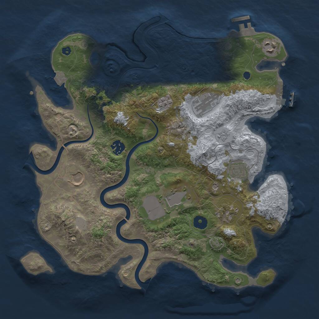 Rust Map: Procedural Map, Size: 3500, Seed: 6574839, 14 Monuments