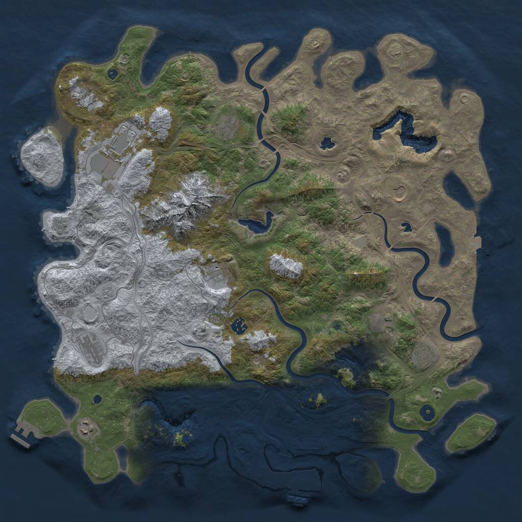 Rust Map: Procedural Map, Size: 5000, Seed: 2020096055, 17 Monuments