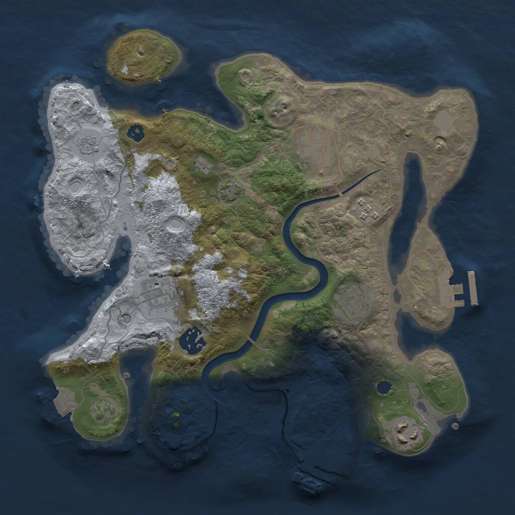 Rust Map: Procedural Map, Size: 3000, Seed: 440619333, 12 Monuments