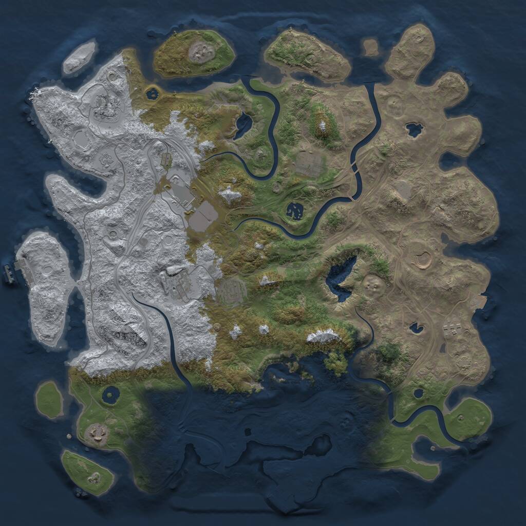 Rust Map: Procedural Map, Size: 4500, Seed: 716785288, 15 Monuments