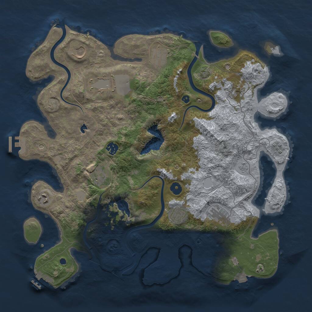 Rust Map: Procedural Map, Size: 4000, Seed: 1027199872, 16 Monuments