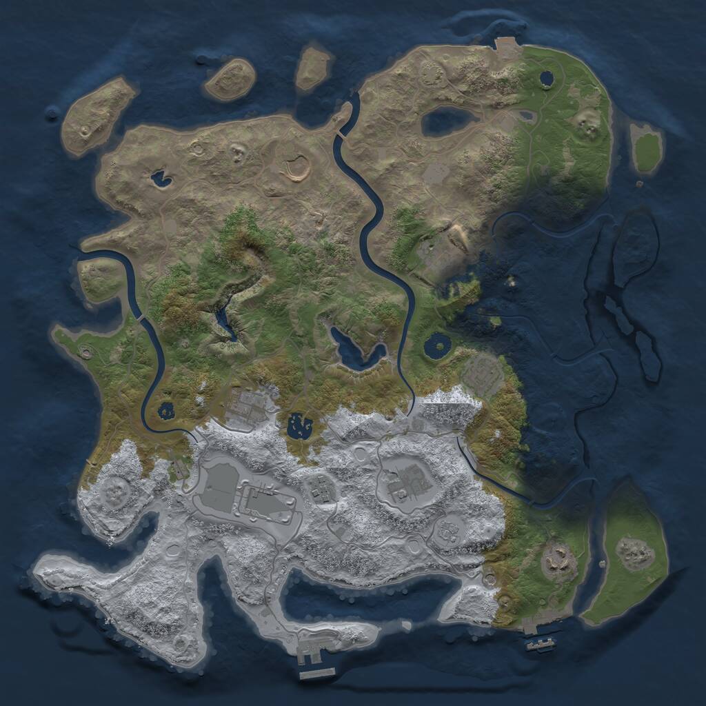 Rust Map: Procedural Map, Size: 4000, Seed: 730441336, 15 Monuments