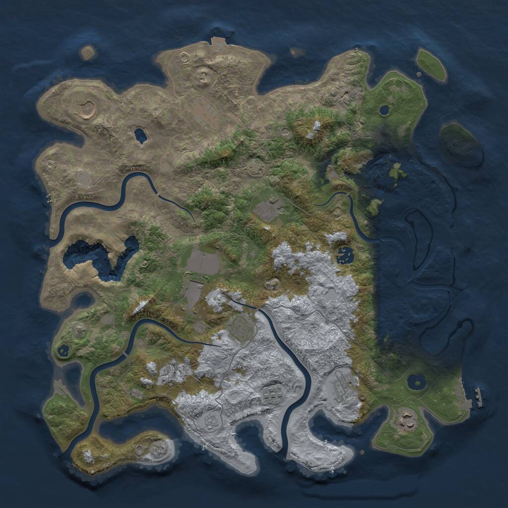 Rust Map: Procedural Map, Size: 4200, Seed: 1933835765, 16 Monuments