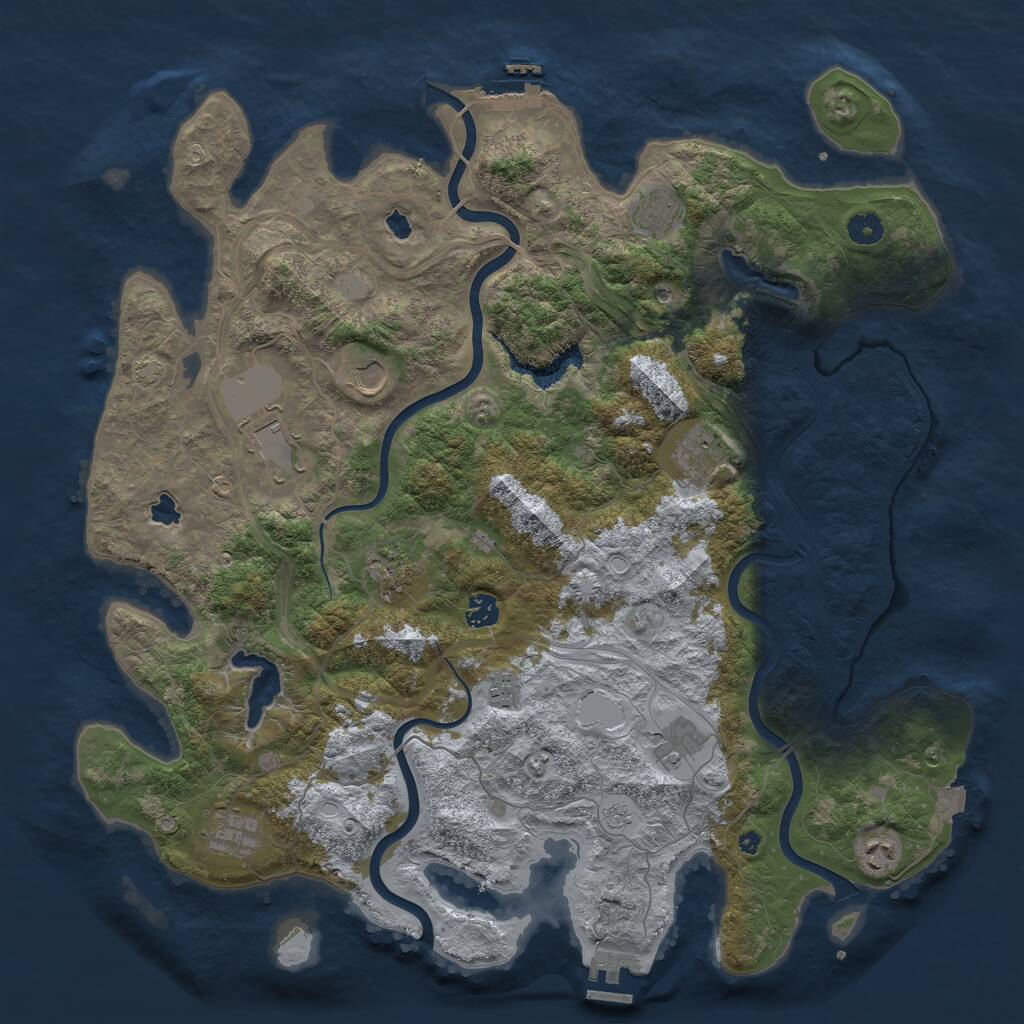 Rust Map: Procedural Map, Size: 4500, Seed: 1559400893, 16 Monuments
