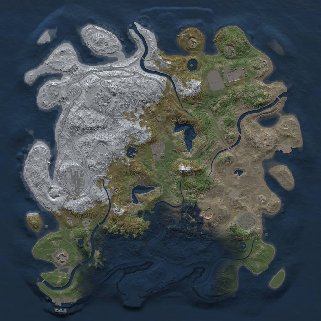 Rust Map: Procedural Map, Size: 4250, Seed: 1687688384, 15 Monuments