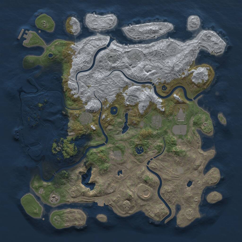 Rust Map: Procedural Map, Size: 4500, Seed: 1896413807, 15 Monuments