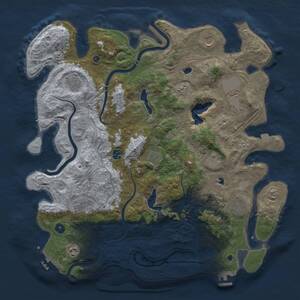 Thumbnail Rust Map: Procedural Map, Size: 4500, Seed: 1420282827, 16 Monuments
