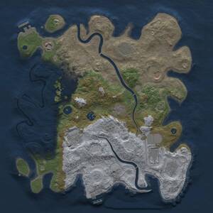 Thumbnail Rust Map: Procedural Map, Size: 3750, Seed: 1001409989, 16 Monuments