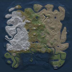 Thumbnail Rust Map: Procedural Map, Size: 4500, Seed: 697928490, 17 Monuments