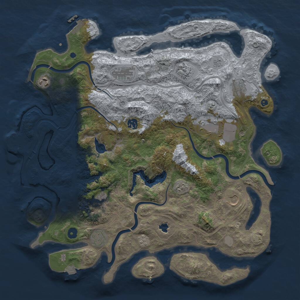 Rust Map: Procedural Map, Size: 4250, Seed: 1061556409, 16 Monuments