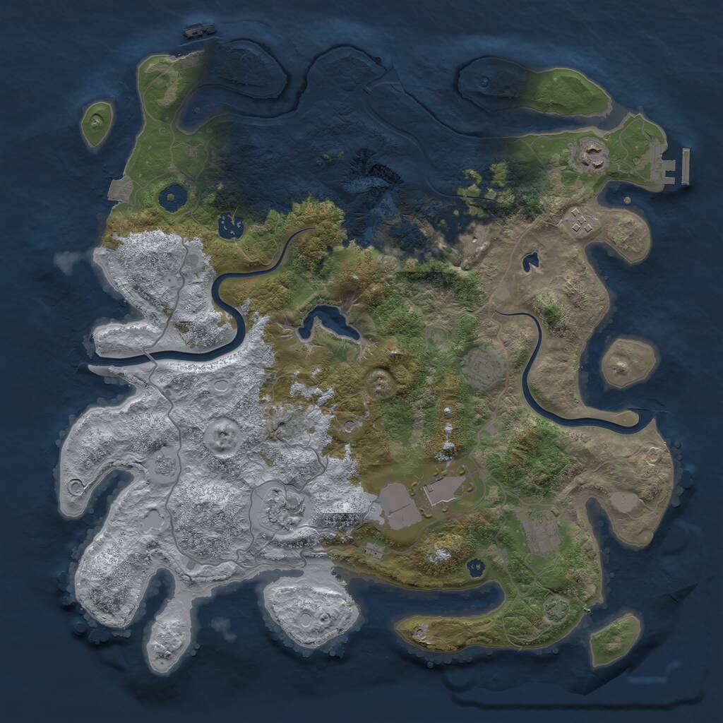 Rust Map: Procedural Map, Size: 4000, Seed: 90071813, 14 Monuments