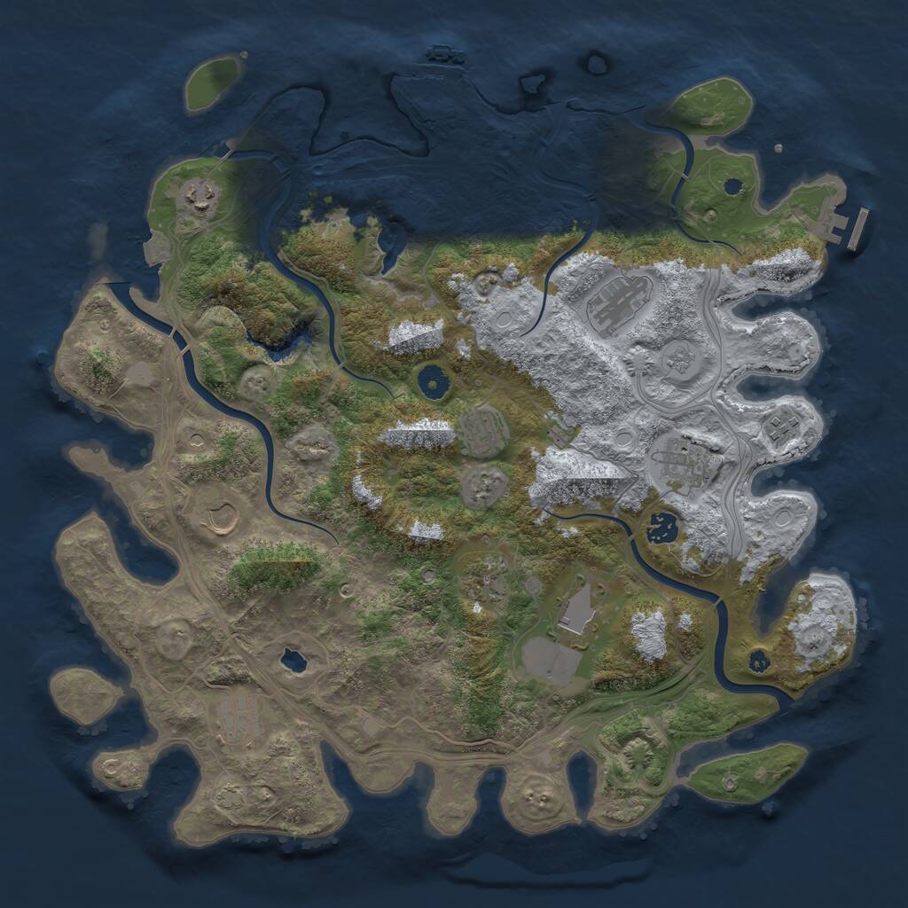 Rust Map: Procedural Map, Size: 4250, Seed: 390905339, 16 Monuments