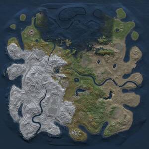 Thumbnail Rust Map: Procedural Map, Size: 4500, Seed: 1373804747, 16 Monuments