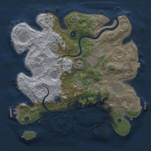Thumbnail Rust Map: Procedural Map, Size: 3500, Seed: 2130990231, 14 Monuments