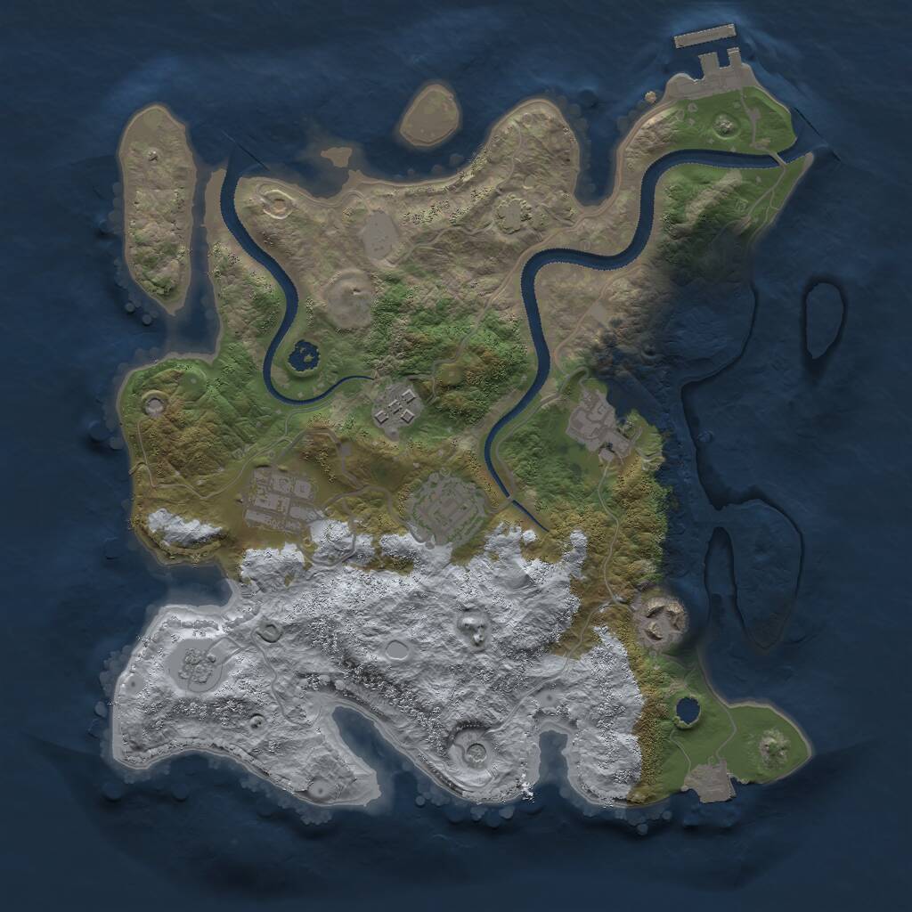 Rust Map: Procedural Map, Size: 3000, Seed: 632725802, 10 Monuments