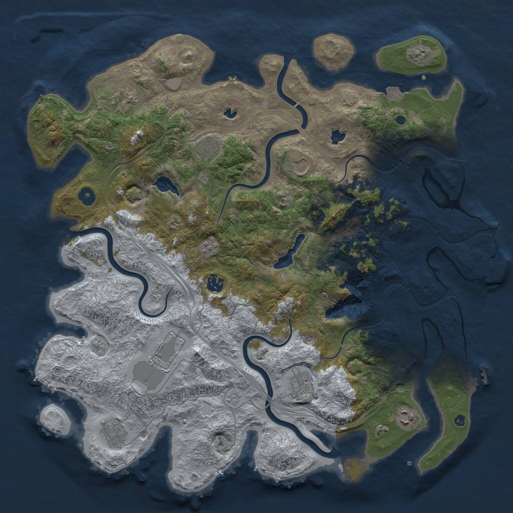 Rust Map: Procedural Map, Size: 4500, Seed: 21217, 15 Monuments