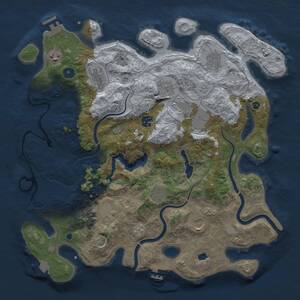 Thumbnail Rust Map: Procedural Map, Size: 4000, Seed: 39319921, 16 Monuments