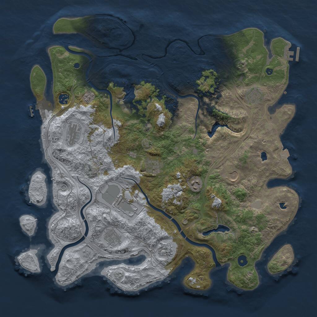 Rust Map: Procedural Map, Size: 4500, Seed: 1854265638, 16 Monuments