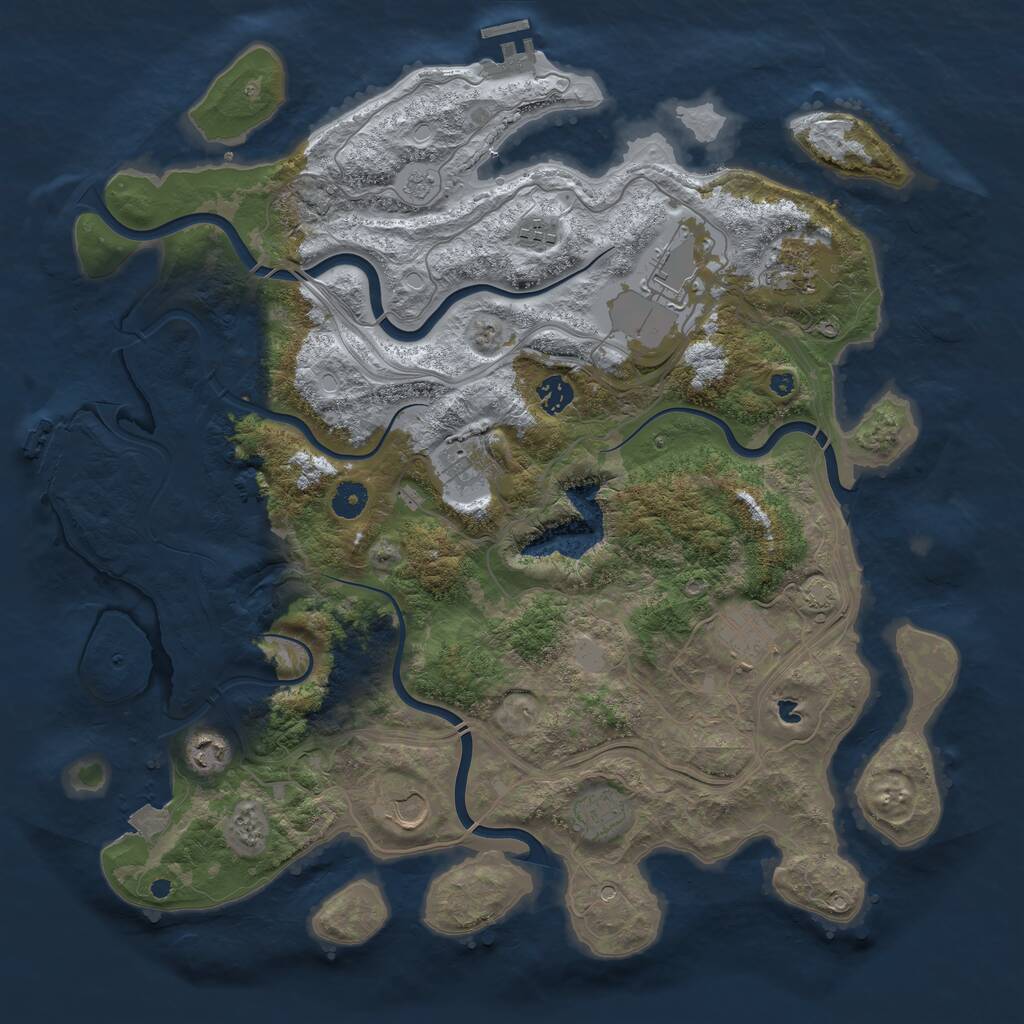 Rust Map: Procedural Map, Size: 4250, Seed: 1871736016, 15 Monuments