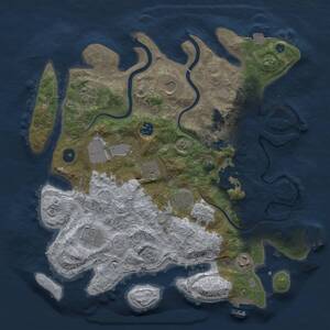 Thumbnail Rust Map: Procedural Map, Size: 3750, Seed: 836148800, 16 Monuments