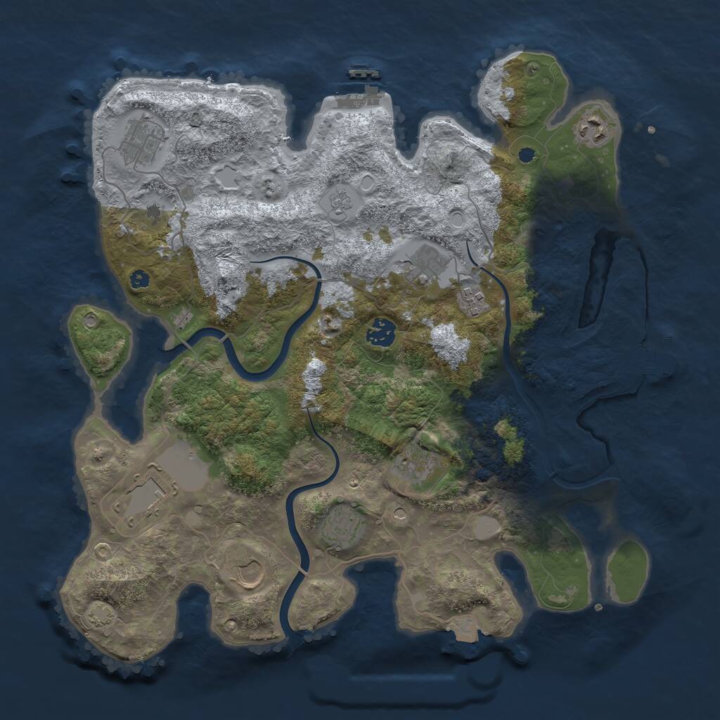Rust Map: Procedural Map, Size: 3750, Seed: 1231732191, 15 Monuments