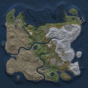 Thumbnail Rust Map: Procedural Map, Size: 3500, Seed: 793337632, 15 Monuments