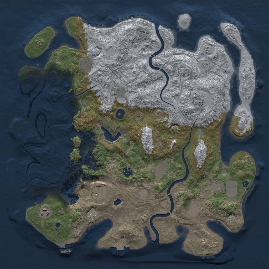 Rust Map: Procedural Map, Size: 4250, Seed: 1430776330, 16 Monuments
